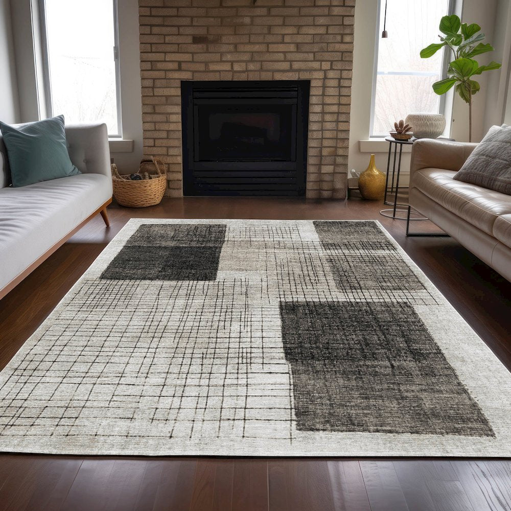Machine Washable Indoor/Outdoor Chantille ACN2112 Ivory 9' x 12' Rug