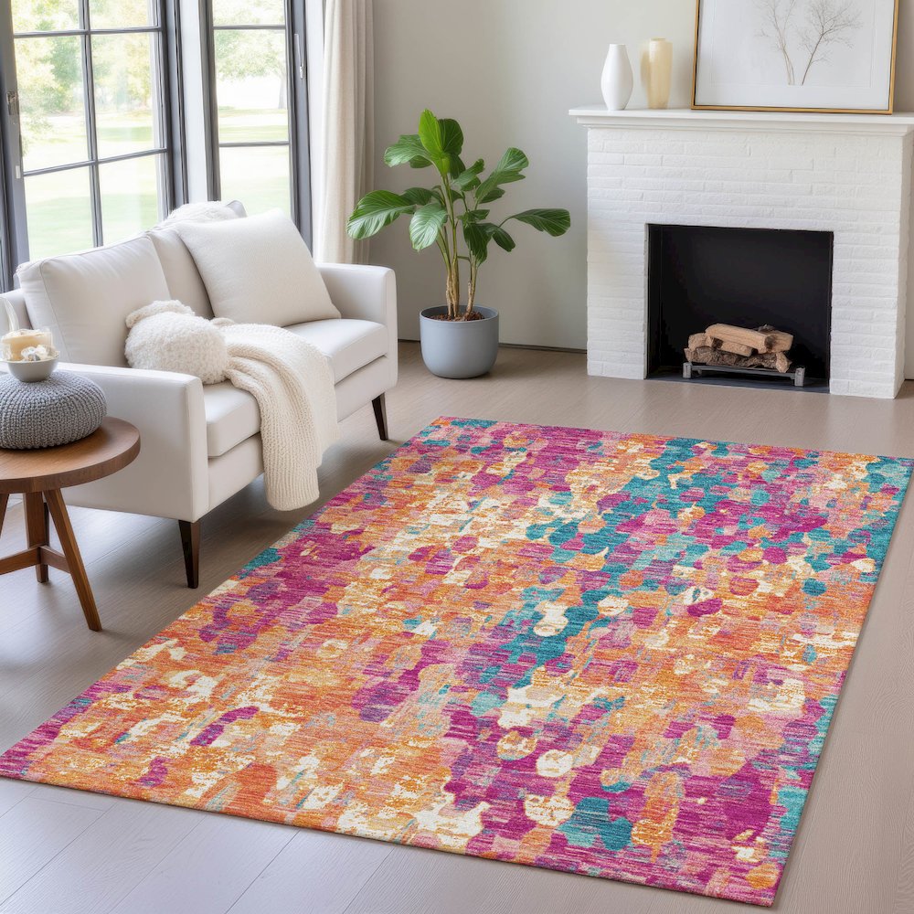 Machine Washable Indoor/Outdoor Chantille ACN2115 Blush 9' x 12' Rug