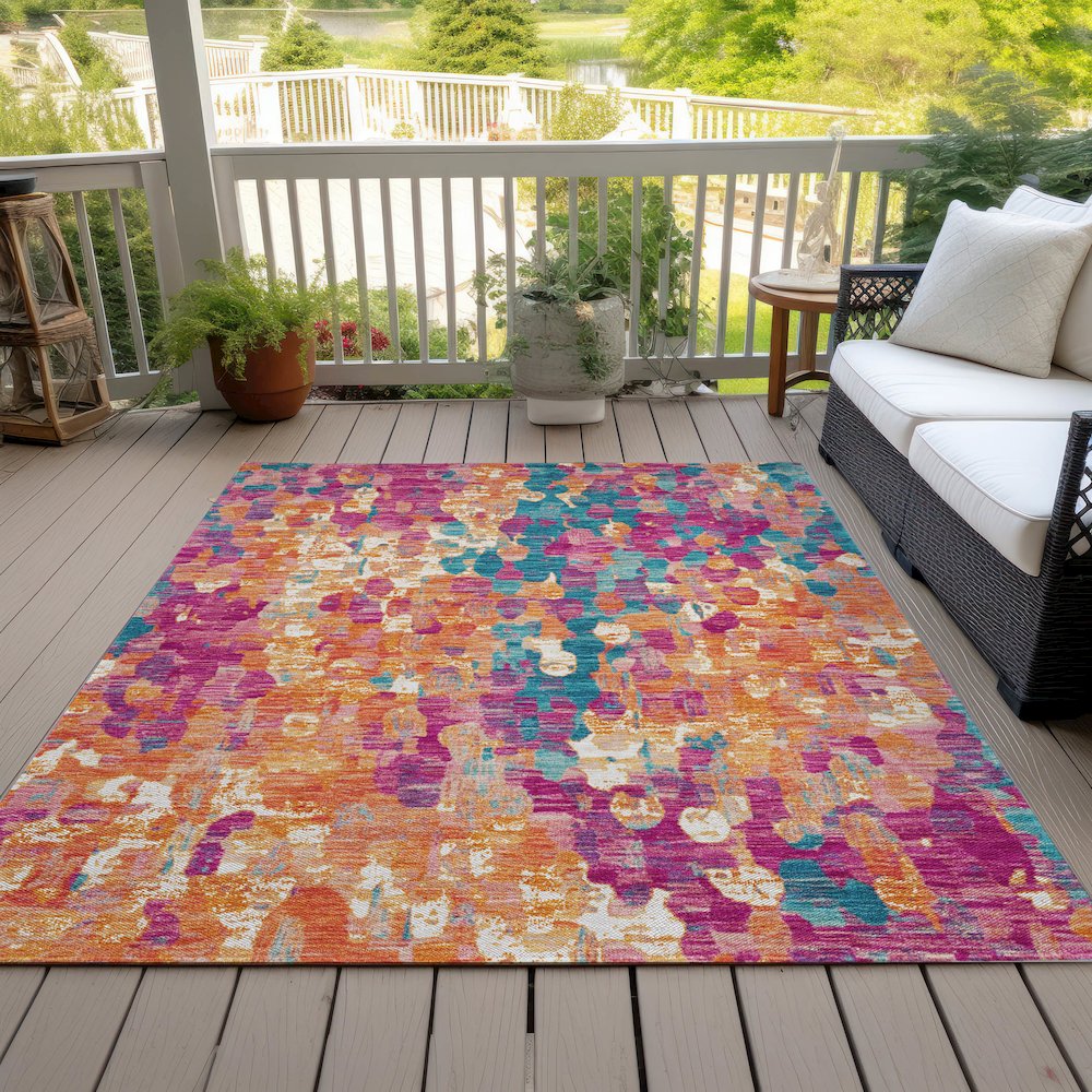 Machine Washable Indoor/Outdoor Chantille ACN2115 Blush 9' x 12' Rug