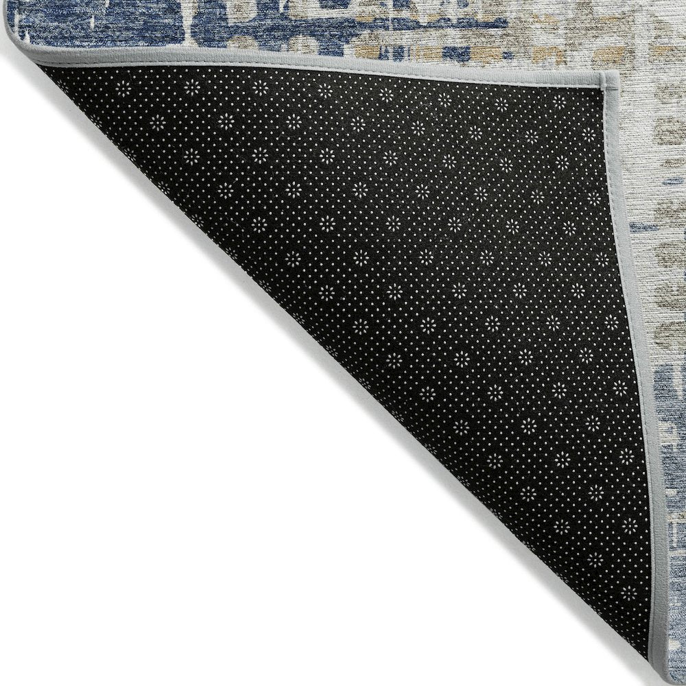 Machine Washable Indoor/Outdoor Chantille ACN2116 Navy 5' x 7'6" Rug