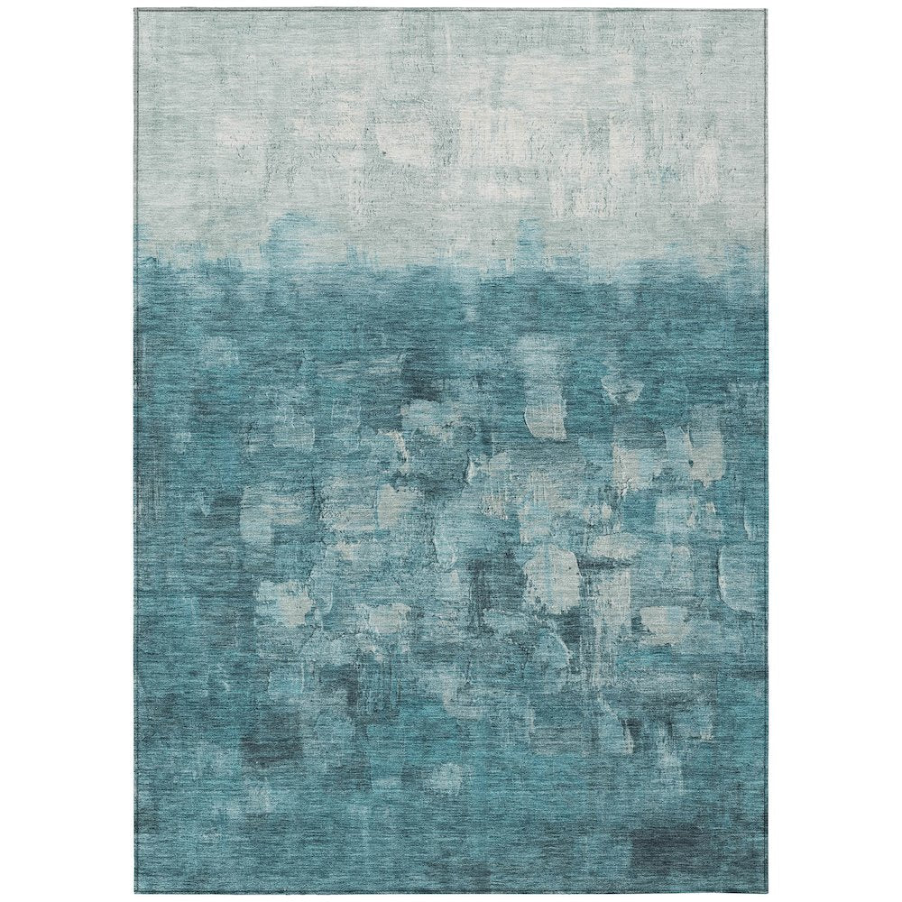 Machine Washable Indoor/Outdoor Chantille ACN2119 Teal 9' x 12' Rug