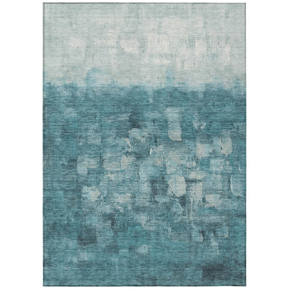 Machine Washable Indoor/Outdoor Chantille ACN2119 Teal 9' x 12' Rug