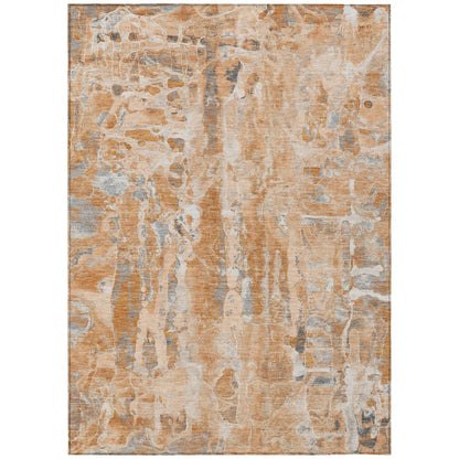 Machine Washable Indoor/Outdoor Chantille ACN2120 Orange 9' x 12' Rug