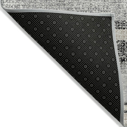 Machine Washable Indoor/Outdoor Chantille ACN2122 Black 5' x 7'6" Rug