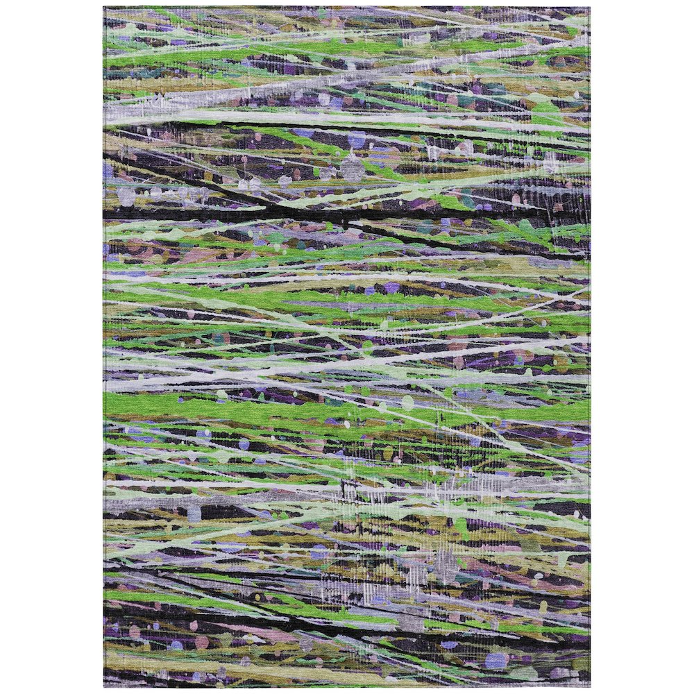Machine Washable Indoor/Outdoor Chantille ACN2125 Green 9' x 12' Rug