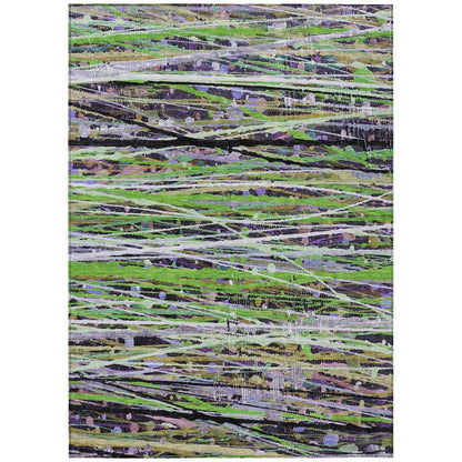 Machine Washable Indoor/Outdoor Chantille ACN2125 Green 9' x 12' Rug