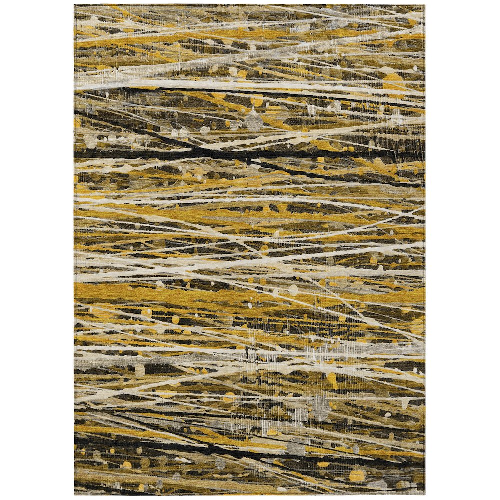 Machine Washable Indoor/Outdoor Chantille ACN2126 Brown 9' x 12' Rug