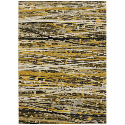 Machine Washable Indoor/Outdoor Chantille ACN2126 Brown 9' x 12' Rug