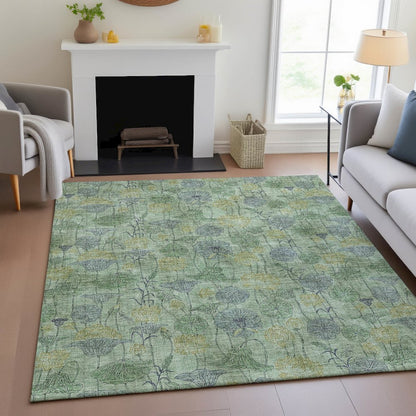 Machine Washable Indoor/Outdoor Chantille ACN2128 Aloe 9' x 12' Rug