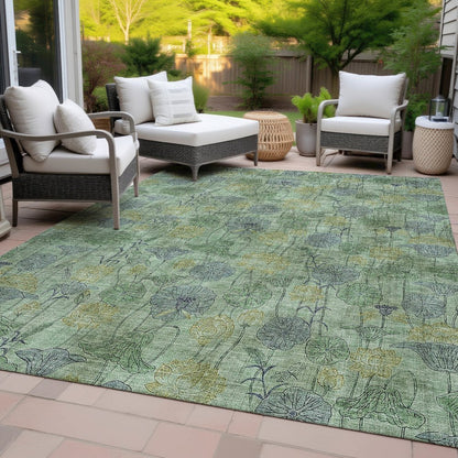 Machine Washable Indoor/Outdoor Chantille ACN2128 Aloe 9' x 12' Rug