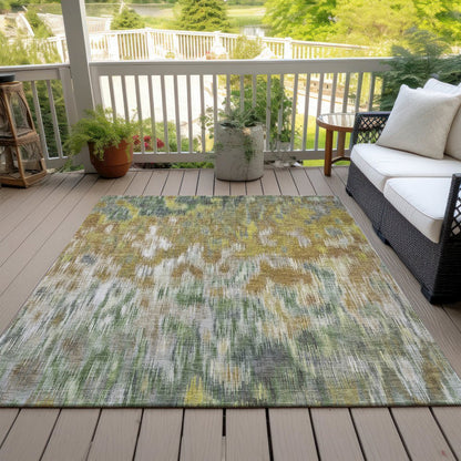 Machine Washable Indoor/Outdoor Chantille ACN2129 Brown 9' x 12' Rug