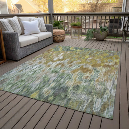 Machine Washable Indoor/Outdoor Chantille ACN2129 Brown 9' x 12' Rug