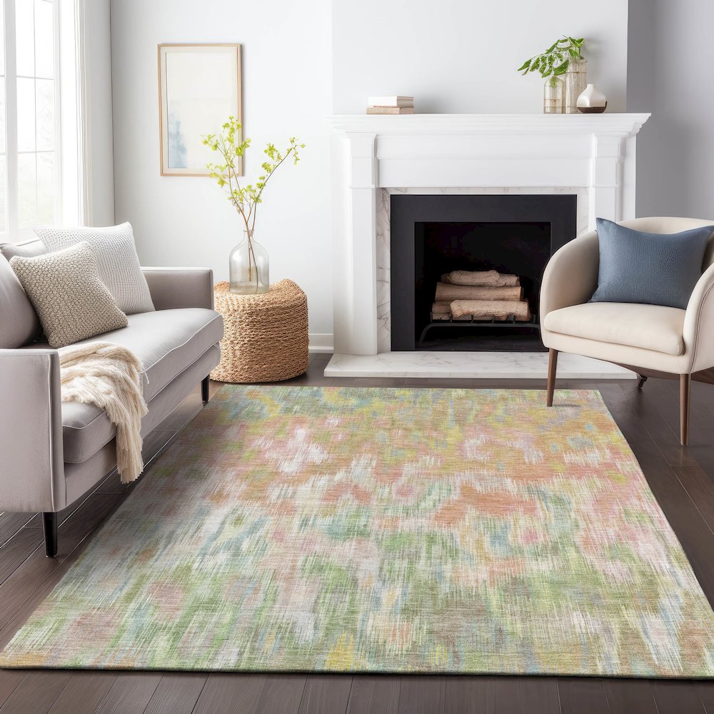 Machine Washable Indoor/Outdoor Chantille ACN2129 Coral 9' x 12' Rug