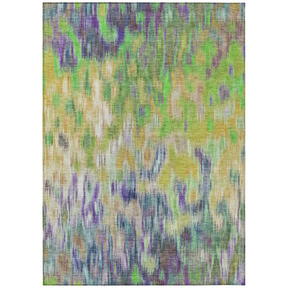 Machine Washable Indoor/Outdoor Chantille ACN2129 Green 9' x 12' Rug