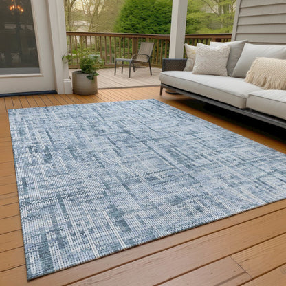 Machine Washable Indoor/Outdoor Chantille ACN2130 Blue 9' x 12' Rug