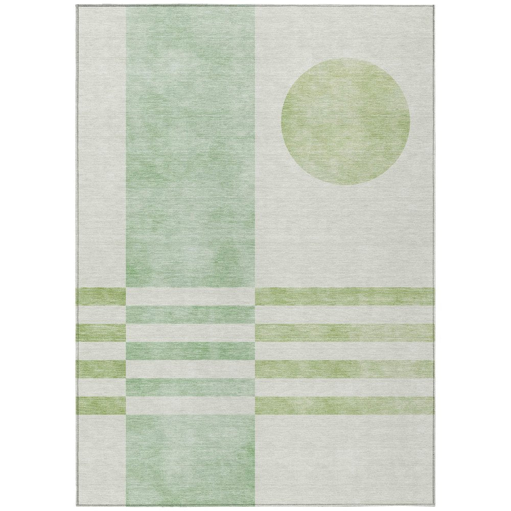 Machine Washable Indoor/Outdoor Chantille ACN2131 Green 9' x 12' Rug