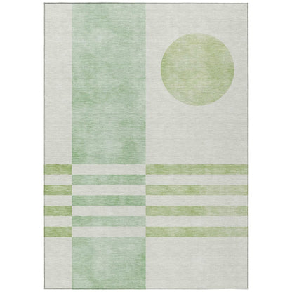 Machine Washable Indoor/Outdoor Chantille ACN2131 Green 9' x 12' Rug