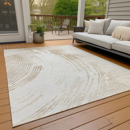 Machine Washable Indoor/Outdoor Chantille ACN2133 Brown 9' x 12' Rug