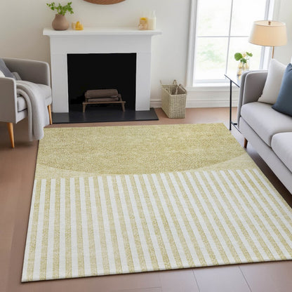 Machine Washable Indoor/Outdoor Chantille ACN2134 Wheat 9' x 12' Rug