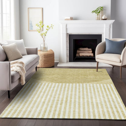Machine Washable Indoor/Outdoor Chantille ACN2134 Wheat 9' x 12' Rug
