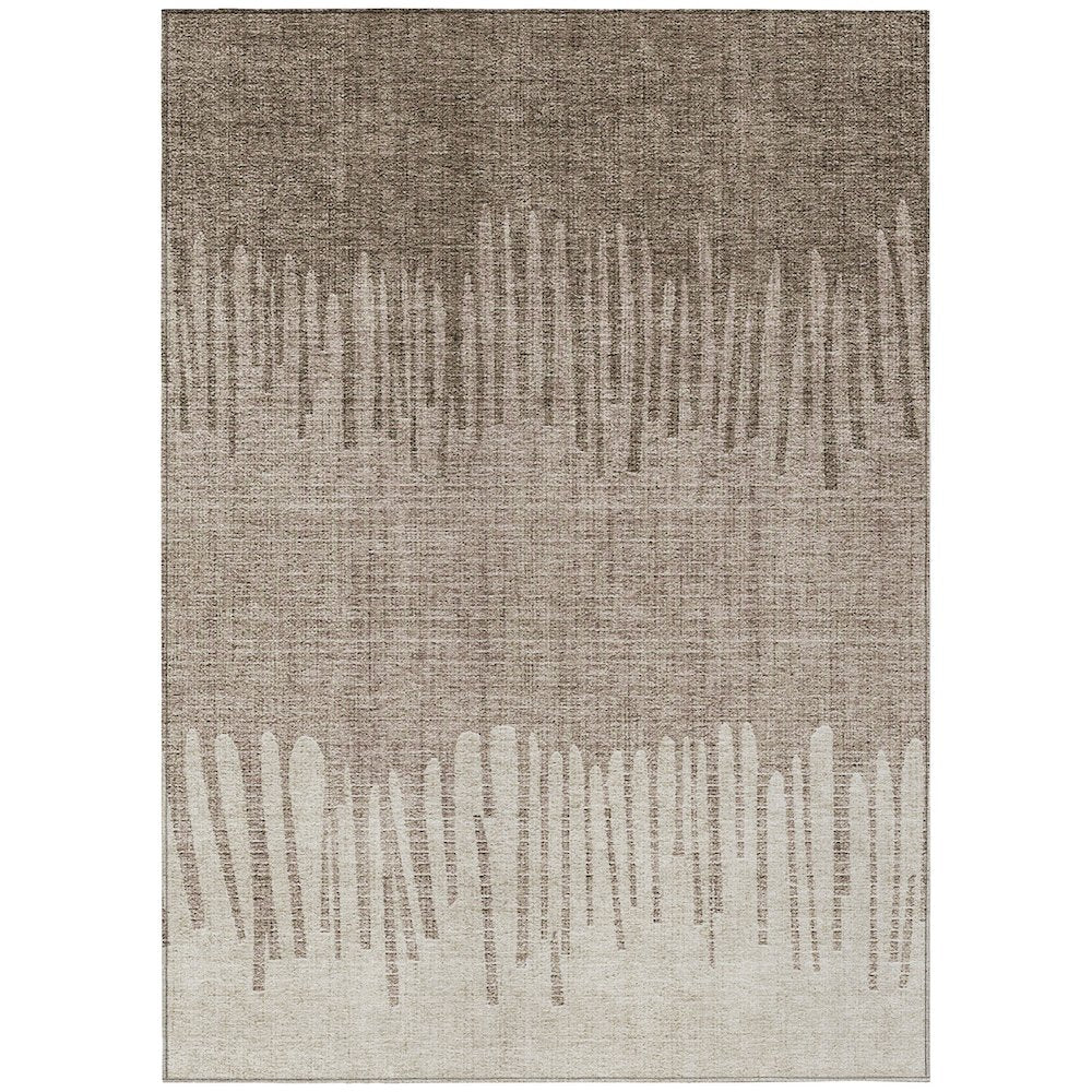 Machine Washable Indoor/Outdoor Chantille ACN2135 Brown 9' x 12' Rug