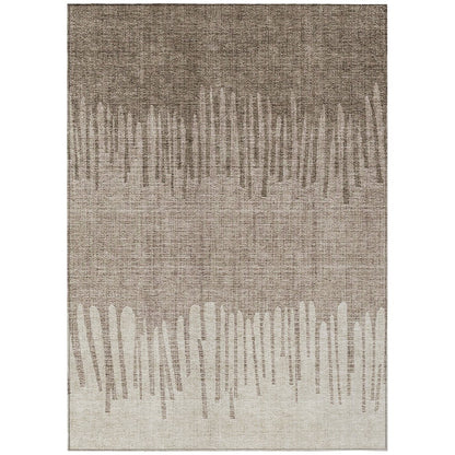 Machine Washable Indoor/Outdoor Chantille ACN2135 Brown 9' x 12' Rug