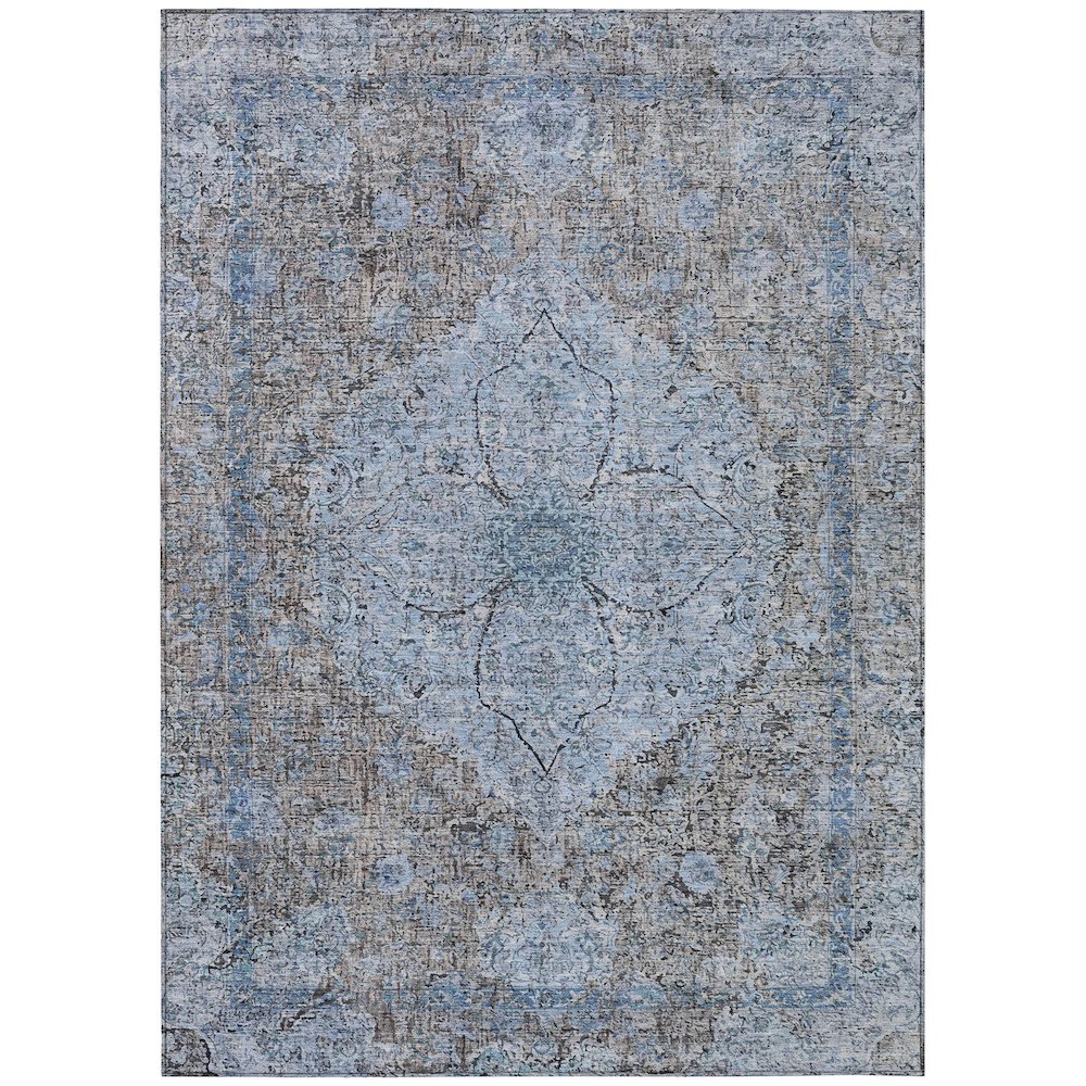 Machine Washable Indoor/Outdoor Chantille ACN2136 Gray 9' x 12' Rug