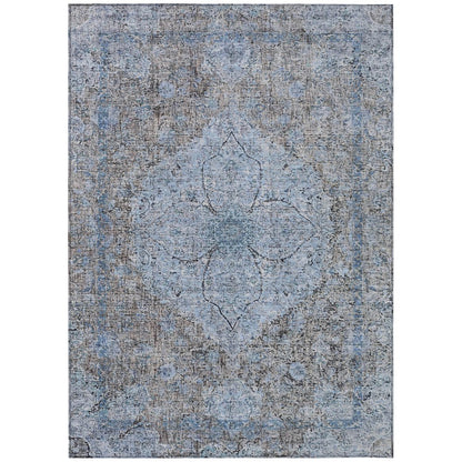 Machine Washable Indoor/Outdoor Chantille ACN2136 Gray 9' x 12' Rug