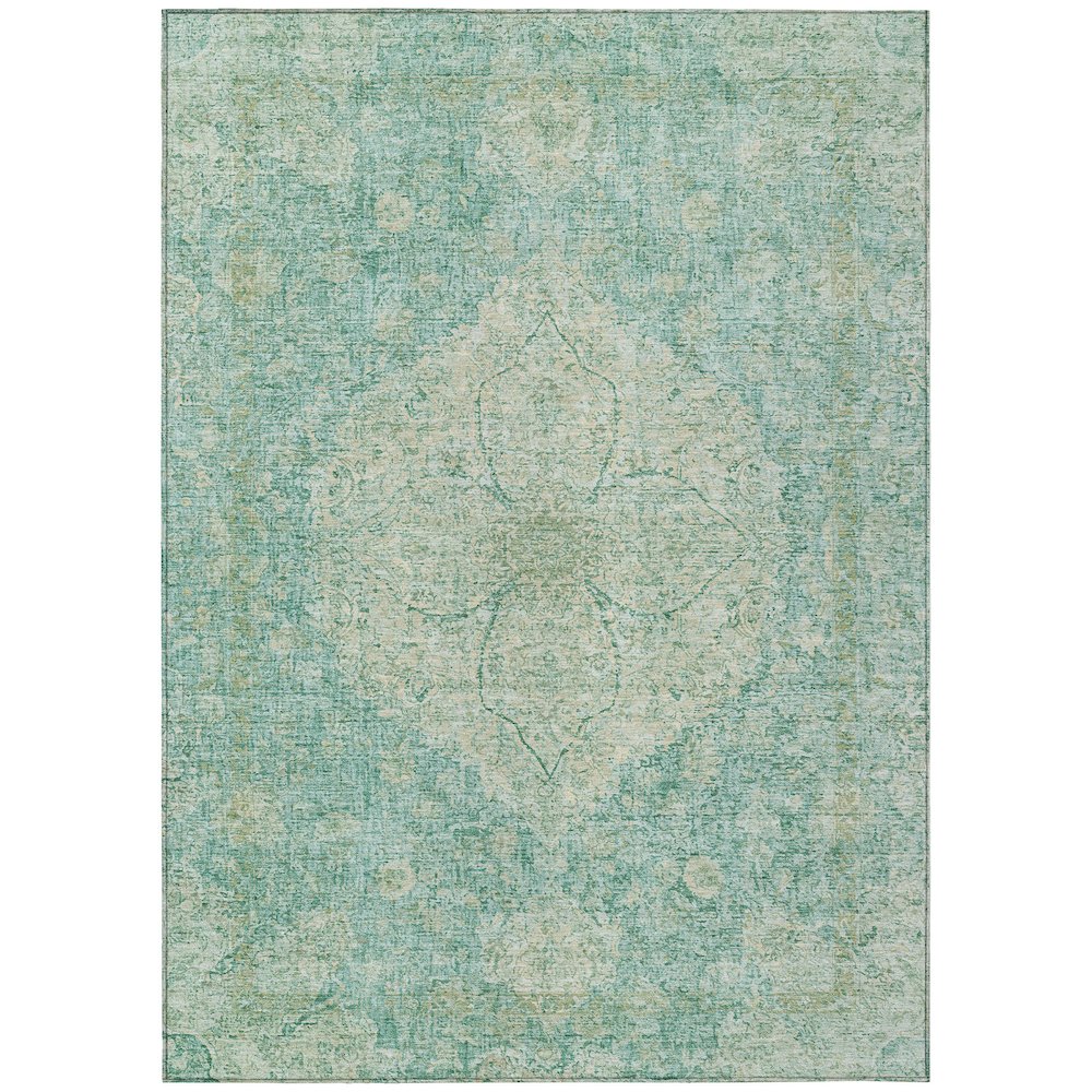 Machine Washable Indoor/Outdoor Chantille ACN2136 Teal 9' x 12' Rug