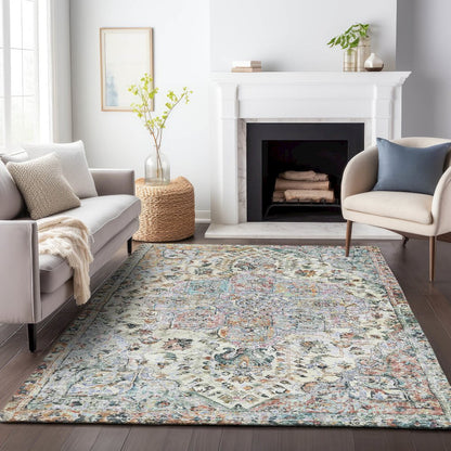 Machine Washable Indoor/Outdoor Chantille ACN2138 Sage 9' x 12' Rug