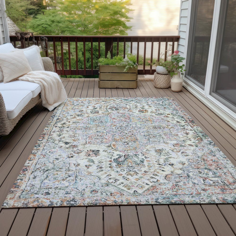 Machine Washable Indoor/Outdoor Chantille ACN2138 Sage 9' x 12' Rug