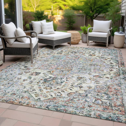 Machine Washable Indoor/Outdoor Chantille ACN2138 Sage 9' x 12' Rug