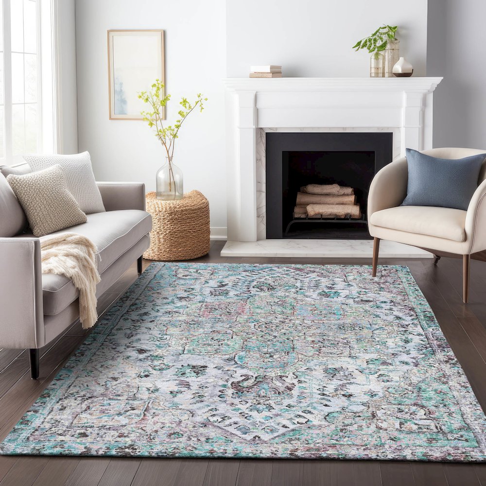 Machine Washable Indoor/Outdoor Chantille ACN2138 Sky 9' x 12' Rug