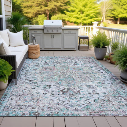 Machine Washable Indoor/Outdoor Chantille ACN2138 Sky 9' x 12' Rug