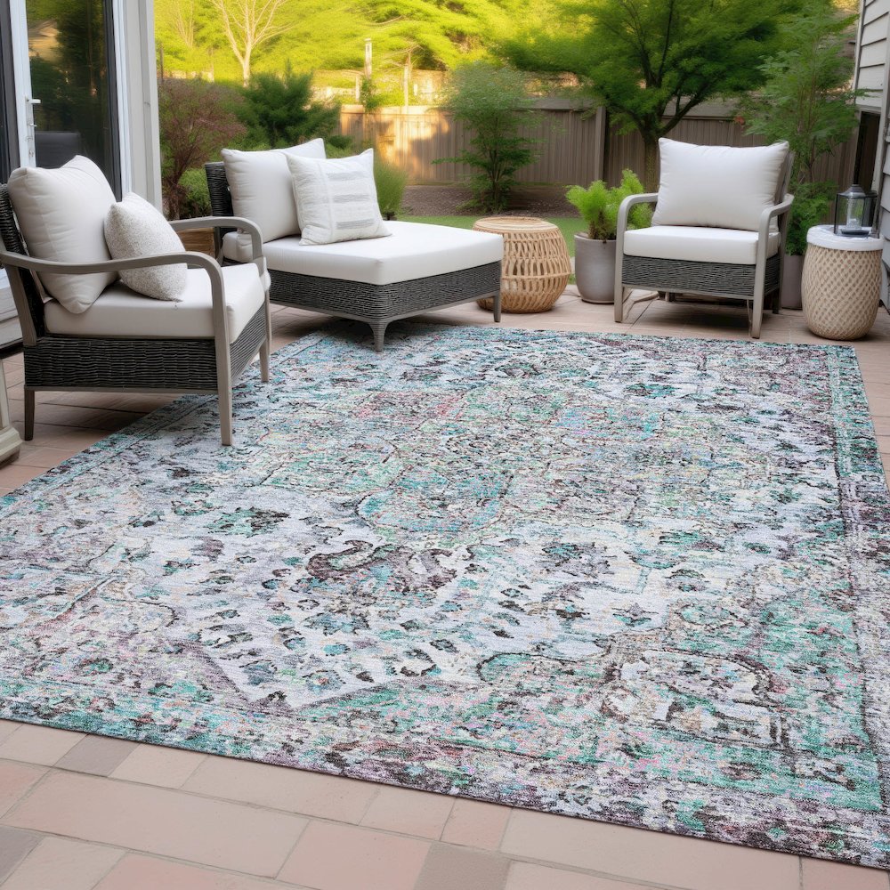 Machine Washable Indoor/Outdoor Chantille ACN2138 Sky 9' x 12' Rug