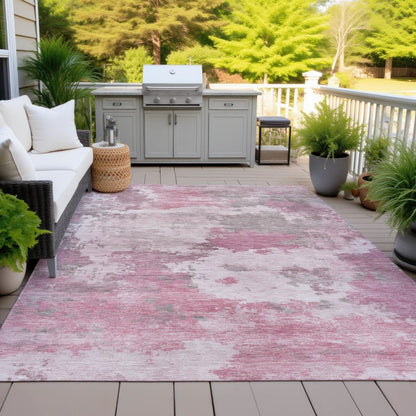 Machine Washable Indoor/Outdoor Chantille ACN2144 Pink 9' x 12' Rug