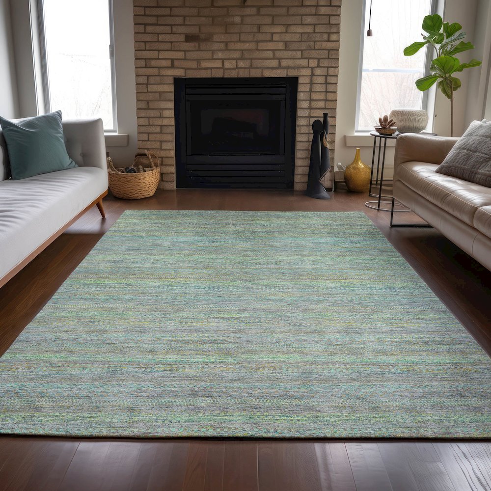 Machine Washable Indoor/Outdoor Chantille ACN2148 Pewter 9' x 12' Rug