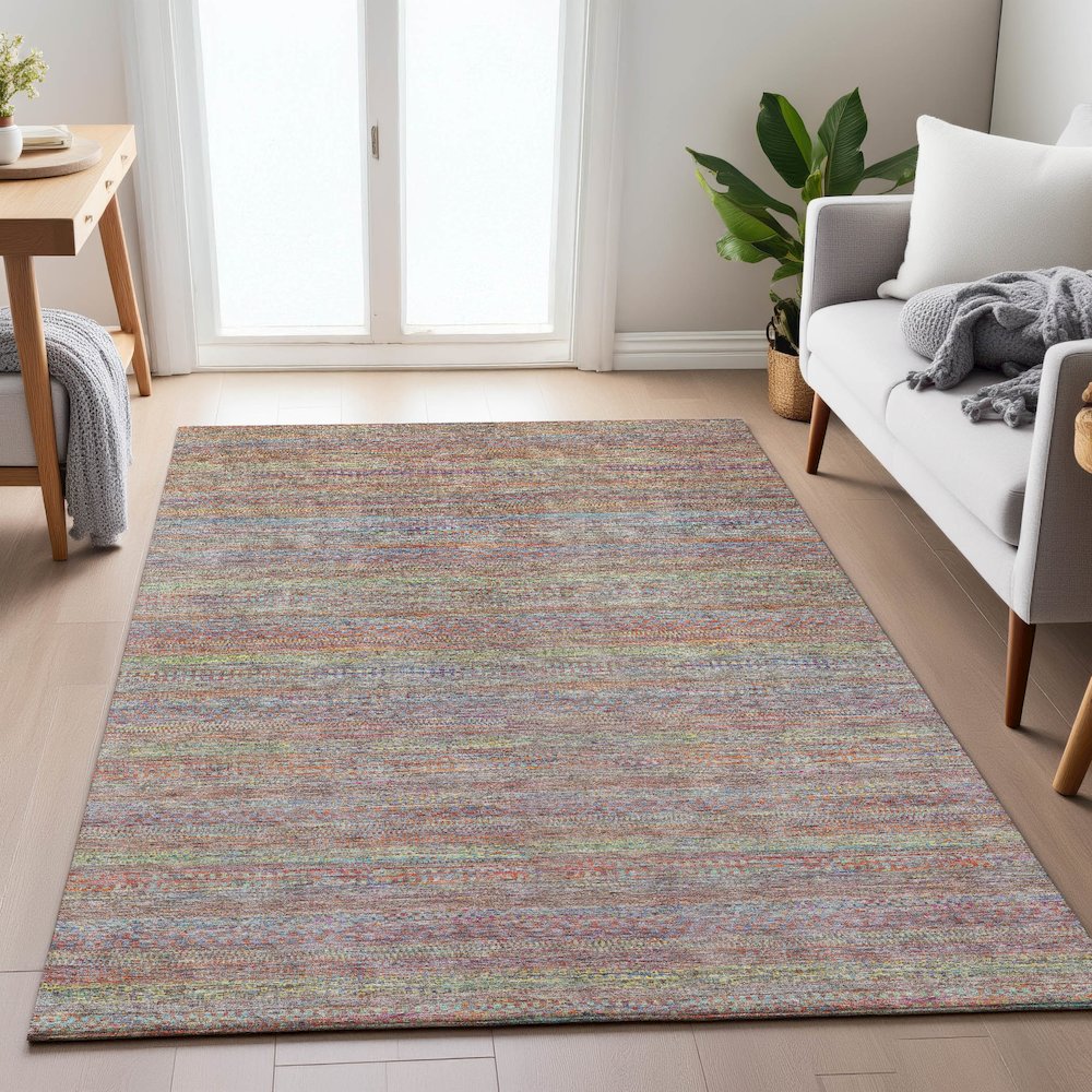 Machine Washable Indoor/Outdoor Chantille ACN2148 Terracotta 9' x 12' Rug