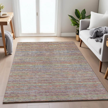 Machine Washable Indoor/Outdoor Chantille ACN2148 Terracotta 9' x 12' Rug