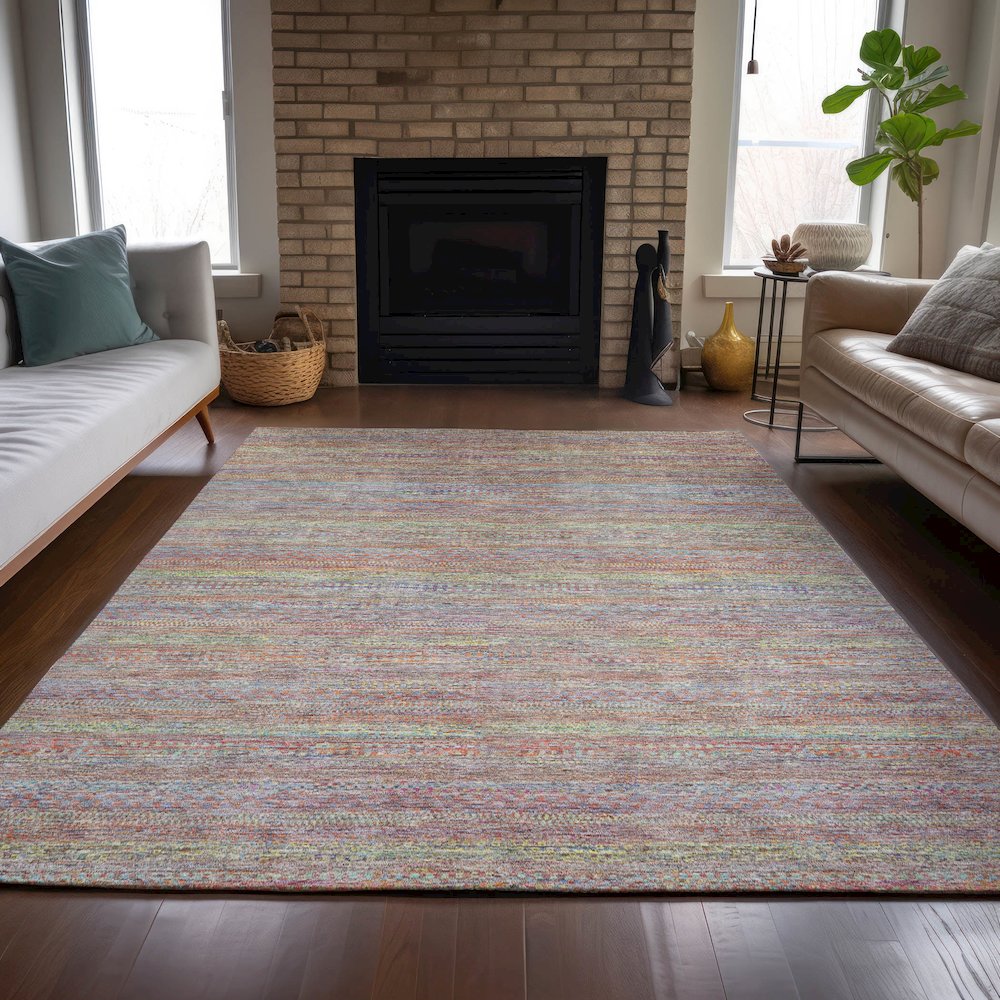 Machine Washable Indoor/Outdoor Chantille ACN2148 Terracotta 9' x 12' Rug