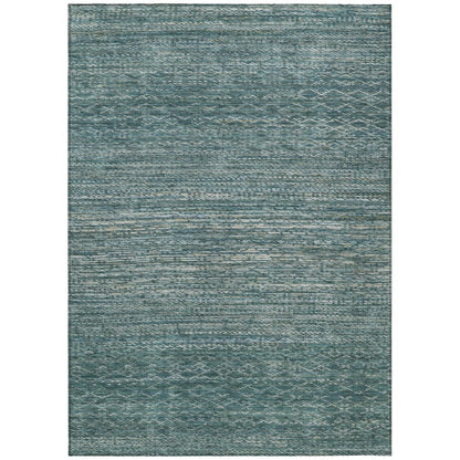 Machine Washable Indoor/Outdoor Chantille ACN2150 Teal 9' x 12' Rug