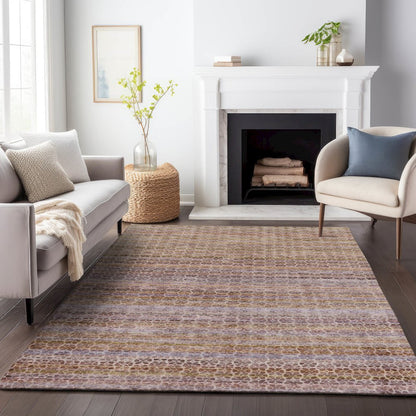 Machine Washable Indoor/Outdoor Chantille ACN2155 Khaki 9' x 12' Rug