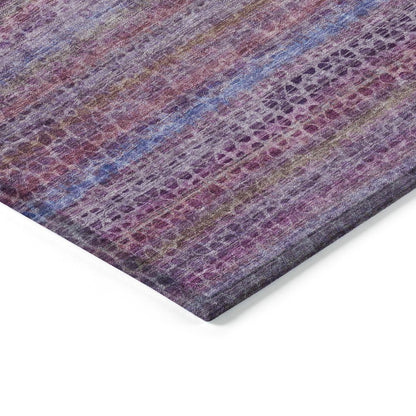 Machine Washable Indoor/Outdoor Chantille ACN2155 Purple 5' x 7'6" Rug