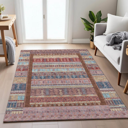 Machine Washable Indoor/Outdoor Chantille ACN2160 Red 9' x 12' Rug