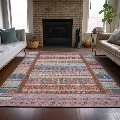 Machine Washable Indoor/Outdoor Chantille ACN2160 Red 9' x 12' Rug