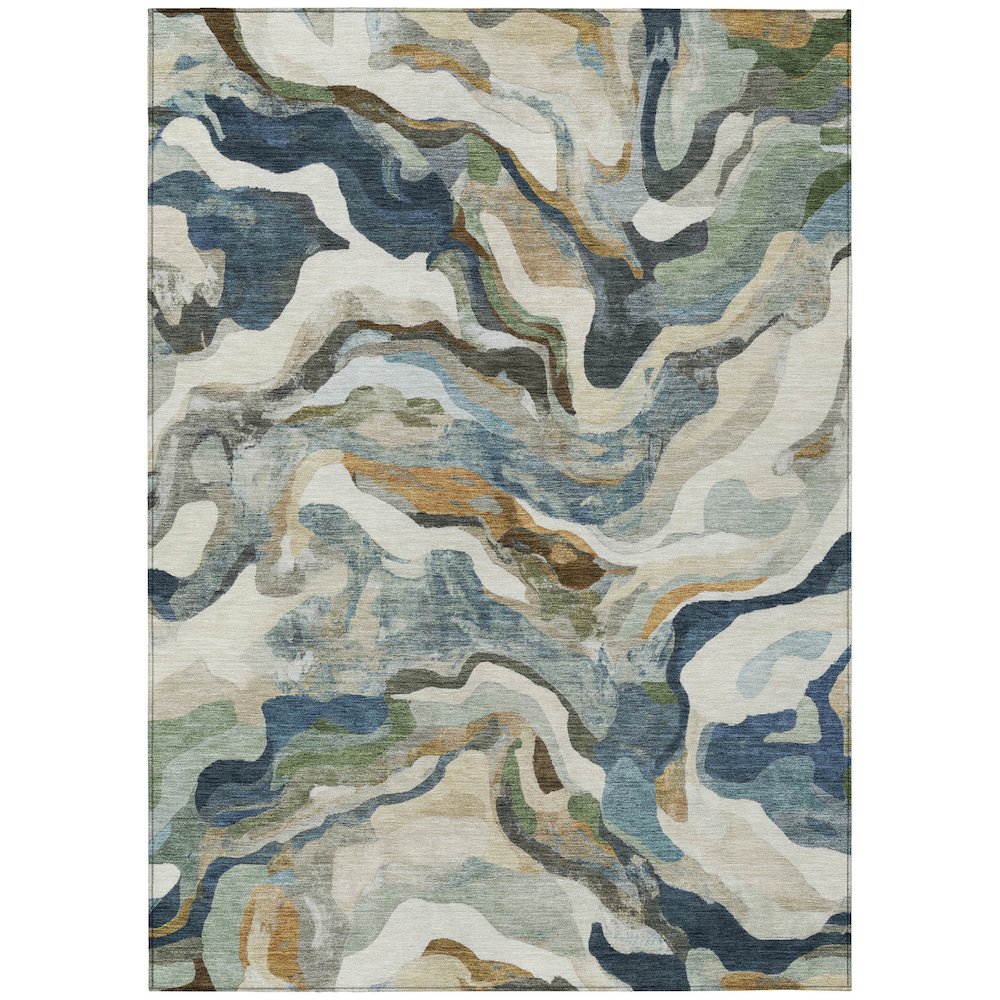 Machine Washable Indoor/Outdoor Chantille ACN2162 Denim 9' x 12' Rug