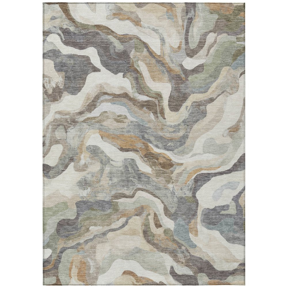 Machine Washable Indoor/Outdoor Chantille ACN2162 Khaki 9' x 12' Rug