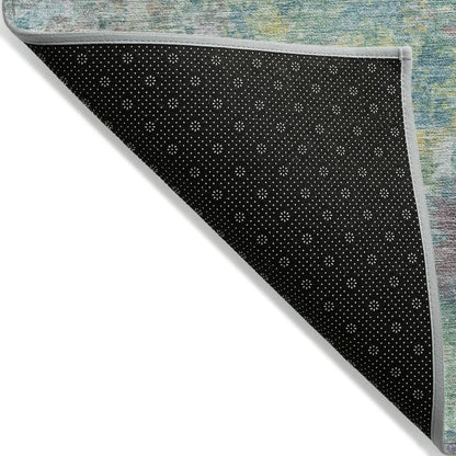 Machine Washable Indoor/Outdoor Chantille ACN2166 Teal 5' x 7'6" Rug