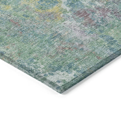Machine Washable Indoor/Outdoor Chantille ACN2166 Teal 5' x 7'6" Rug