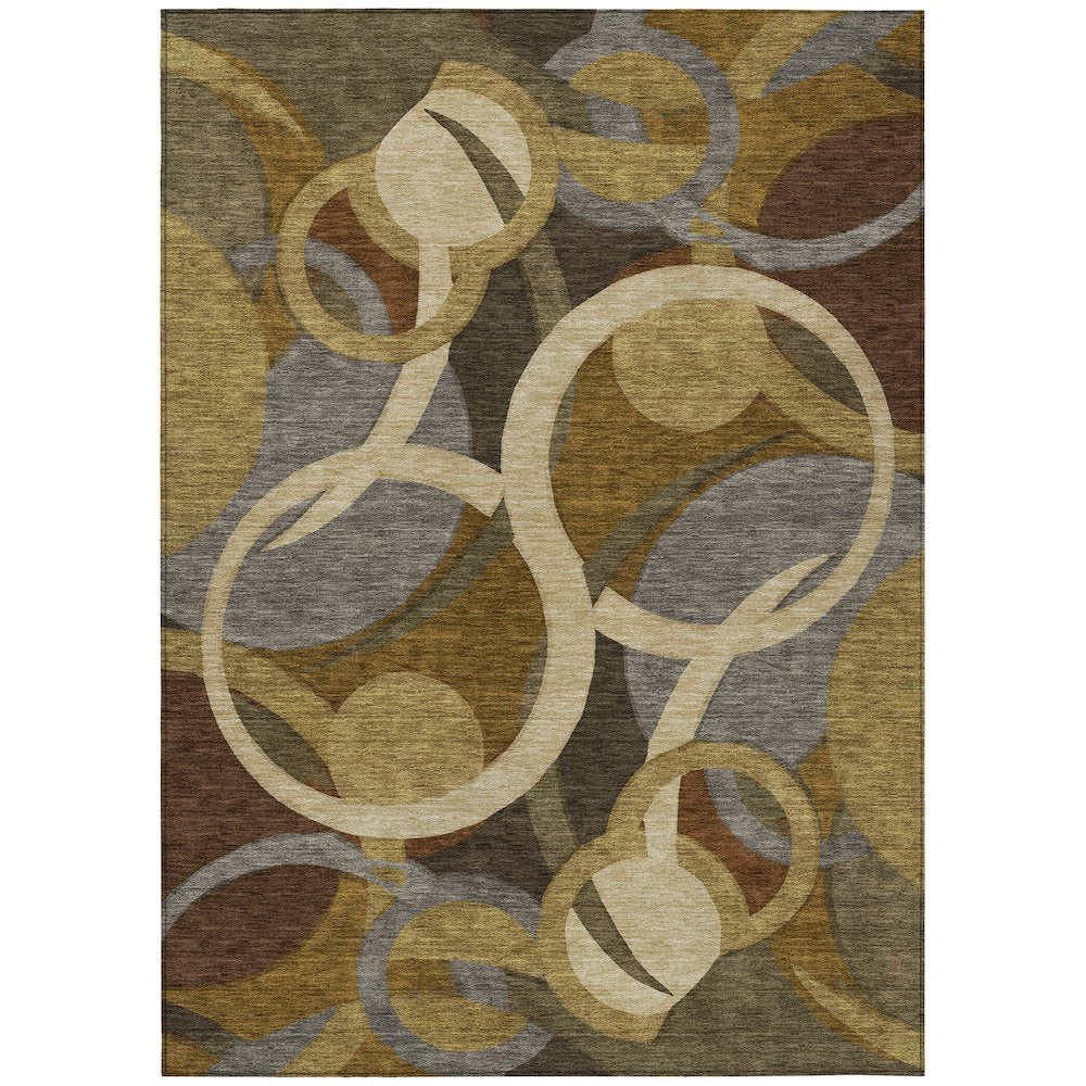 Machine Washable Indoor/Outdoor Chantille ACN2167 Brown 9' x 12' Rug